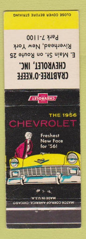 Matchbook Cover - 1956 Chevrolet Crabtree O'Keefe Riverhead NY Girlie