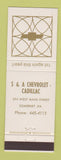 Matchbook Cover - S&A Chevrolet Cadillac Somerset PA
