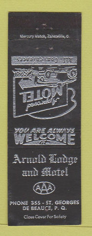 Matchbook Cover - Arnold Lodge Motel De Beauce QC