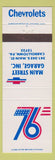 Matchbook Cover - 1976 Chevrolet Main Street Garage Carrolltown PA