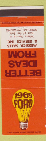 Matchbook Cover - 1969 Ford Messick Douglas WY
