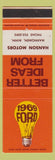 Matchbook Cover - 1969 Ford Hanson Motors Mahnomen MN