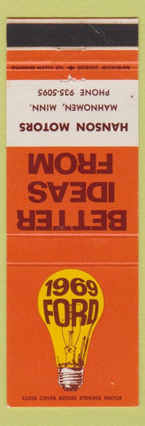 Matchbook Cover - 1969 Ford Hanson Motors Mahnomen MN