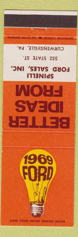 Matchbook Cover - 1969 Ford Spinelli Curwensville PA