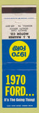 Matchbook Cover - 1970 Ford BJ Maurer Boswell PA
