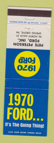 Matchbook Cover - 1970 Ford Pete Pterson Spring Grove PA WEAR
