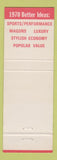 Matchbook Cover - 1970 Ford Red Hill PA
