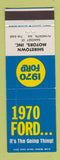 Matchbook Cover - 1970 Ford Shiretown Plymouth MA CREASED