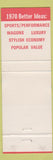Matchbook Cover - 1970 Ford Spangler Motors Milton PA