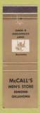Matchbook Cover - McCall's Men's Clothes Hart Schaffner Marx Edmond OK