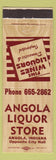 Matchbook Cover - Angola Liquor Store Angola IN