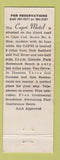 Matchbook Cover - Capri Motel North Dartmouth MA WEAR