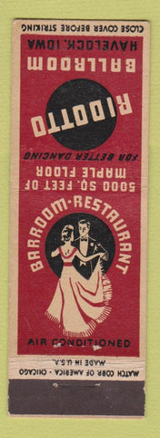 Matchbook Cover - Riootto Ballroom Havelock IA