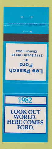 Matchbook Cover - 1982 Ford Lee Paasch Clinton IA