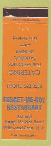 Matchbook Cover - Forget Me Not Restaurant Wildwood Crest NJ
