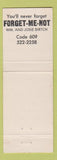 Matchbook Cover - Forget Me Not Restaurant Wildwood Crest NJ
