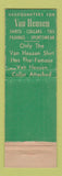 Matchbook Cover - Van Heusen Men's Clothes WE Fuller Amesbury MA