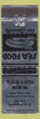 Matchbook Cover - Ye Cocke and Kettle Motor Inn Seabrook NH