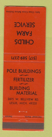 Matchbook Cover - Childs Farm Service Fertilizer Leslie MI