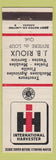Matchbook Cover - International Harvester Tractors JB Rioux Riviere du Loup QC