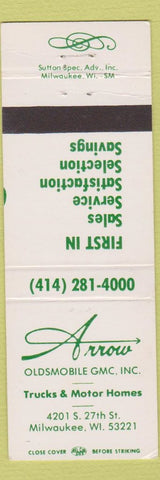 Matchbook Cover - Arrow Oldsmobile GMC Milwaukee WI