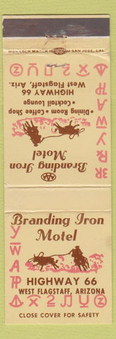Matchbook Cover - Branding Iron Motel West Flagstaff AZ Route 66