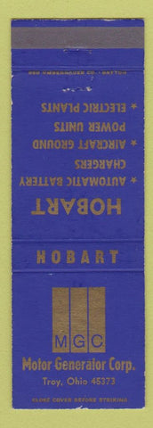 Matchbook Cover - Hobart Motor Generator Corp Troy OH