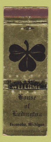 Matchbook Cover - House of Ludington Escanaba MI