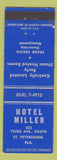 Matchbook Cover - Hotel Miller St Petersburg FL