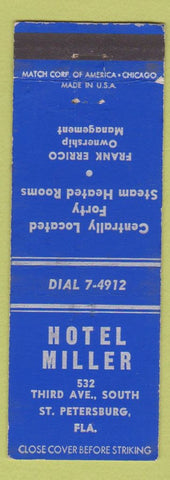 Matchbook Cover - Hotel Miller St Petersburg FL