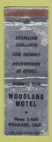 Matchbook Cover - Woodland Motel CA WEAR