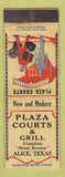 Matchbook Cover - Plaza Courts and Grill Alice TX
