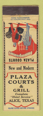 Matchbook Cover - Plaza Courts and Grill Alice TX