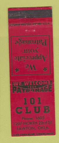 Matchbook Cover - 101 Club Lawton OK