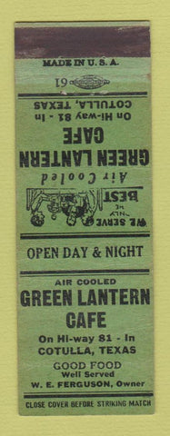 Matchbook Cover - Green Lantern Cafe Cotulla TX