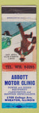 Matchbook Cover - Abbott Motor Clinic Wheaton IL
