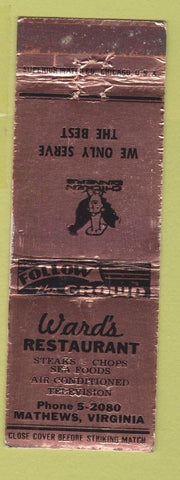 Matchbook Cover - Ward's Rstaurant Mathews VA WEAR