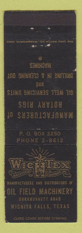 Matchbook Cover - Wichita Oil Field Machinery Wichita Falls TX