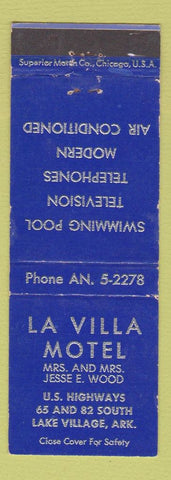 Matchbook Cover - La Villa Motel Lake Village AR