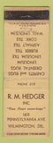 Matchbook Cover - RM Hedger Floor Coverings Wilmington DE