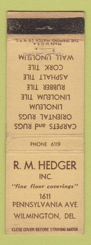 Matchbook Cover - RM Hedger Floor Coverings Wilmington DE