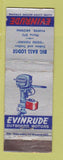 Matchbook Cover - Evinrude Boat Motors Big Bass Lodge Parker AZ low phone WEAR