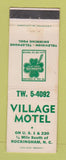 Matchbook Cover - Village Motel Rockingham NC
