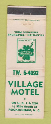 Matchbook Cover - Village Motel Rockingham NC