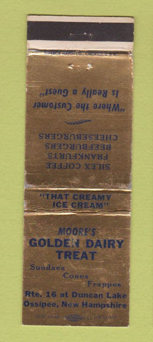 Matchbook Cover - Moore's Golden Dairy Treat Ossipee NH