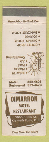 Matchbook Cover - Cimarron Motel Klamath Falls OR