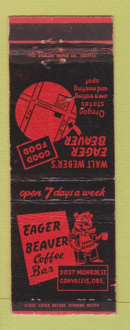 Matchbook Cover - Eager Beaver Coffee Bar Corvallis OR WEAR
