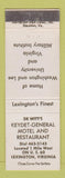 Matchbook Cover - Keydet General Motel Resturant Lexington VA