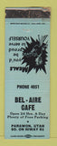 Matchbook Cover - Bel Aire Cafe Parawon UT girlie WORN