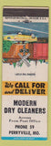 Matchbook Cover - Modern Dry Cleaners Perryville MO low phone #